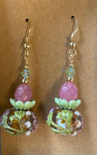 Earrings Handmade Lampwork Floral