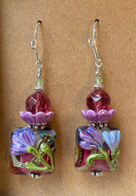 Earrings Handmade Lampwork Floral