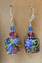 Earrings Handmade Lampwork Floral