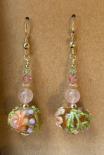 Earrings Handmade Lampwork Floral