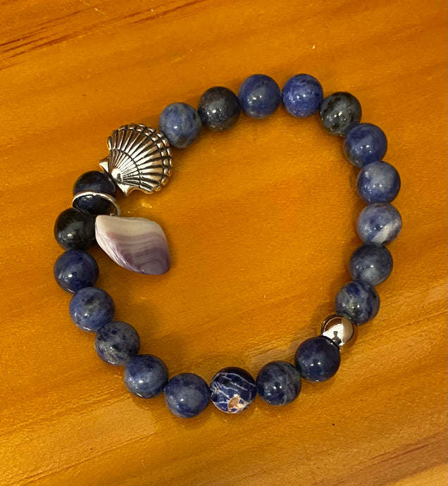 Gemstone and Wampum Bracelet