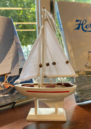 Wooden Boat Ornaments with Stand - INTREPID